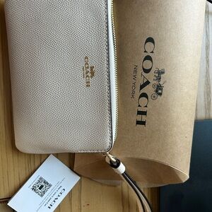 Coach cream Wristlet